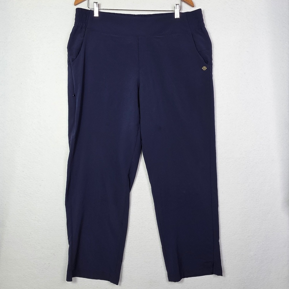 Coolibar Women Travel Pants XL Navy Blue UPF 50 Sun Protection Pellaro Active